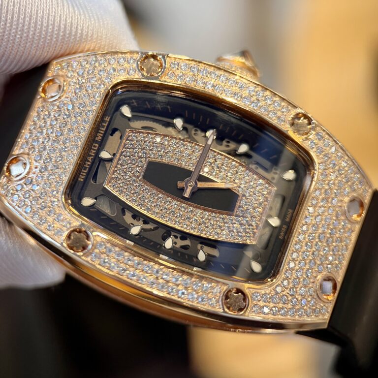 Richard Mille RM007 Gold Wrapped Watch with Moissanite Diamonds 36mm
