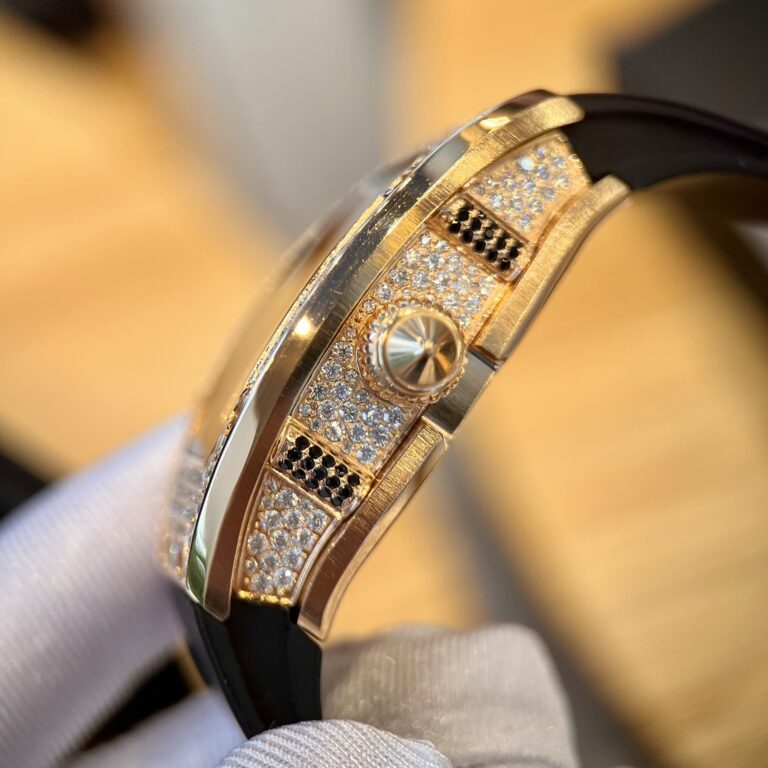 Richard Mille RM007 Gold Wrapped Watch with Moissanite Diamonds 36mm