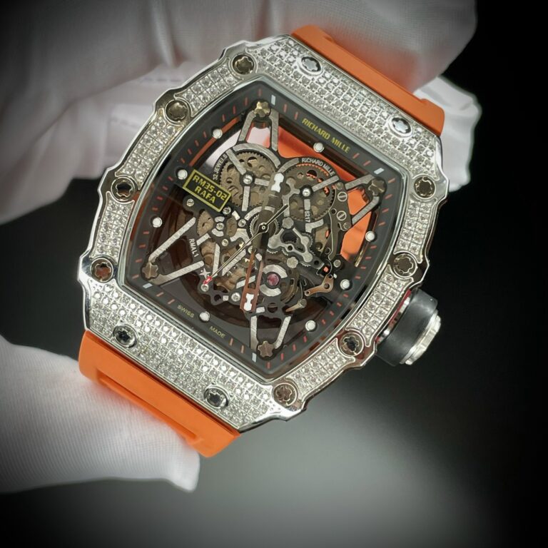 Richard Mille RM35-02 Watch with Orange Rubber Strap 44mm