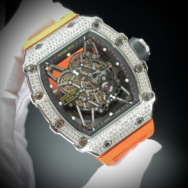 Richard Mille RM35-02 Watch with Orange Rubber Strap 44mm
