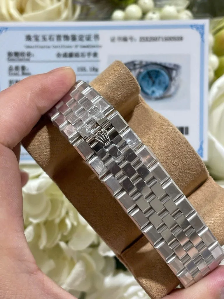 Rolex Land-Dweller 127286TBR 40mm Replica 18K Gold Wrapped &amp; Moissanite Baguette Diamonds