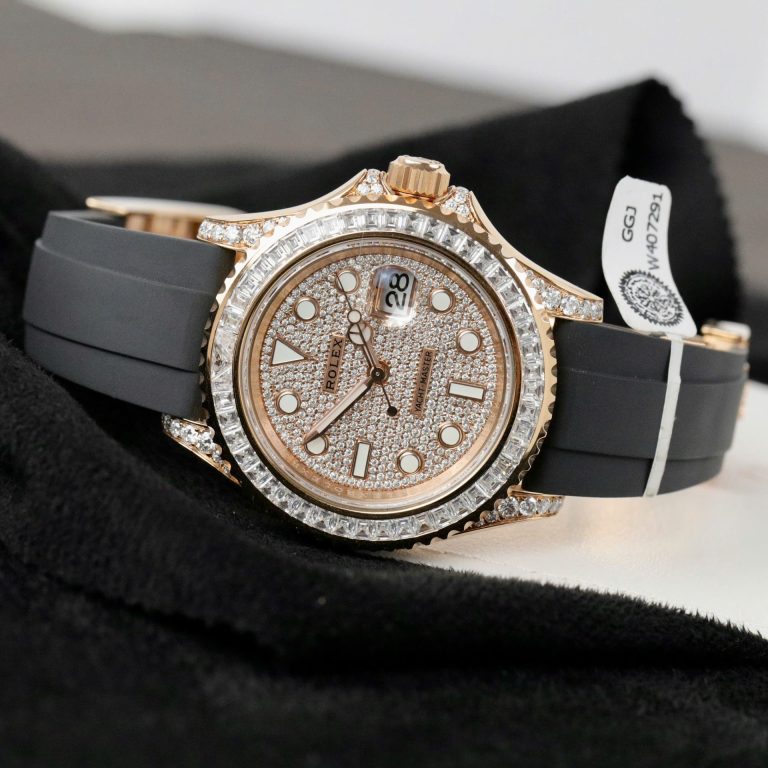 Rolex Yacht-Master Replica Watches Gold Wrapped + Moissanite Diamonds Hong Kong 40mm