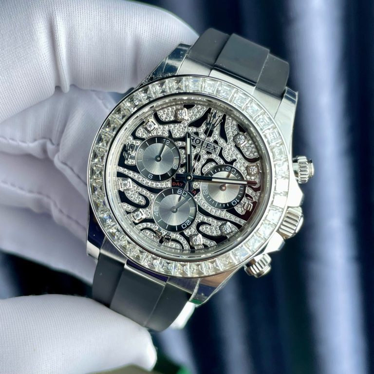 Rolex Cosmograph Daytona Eye Of The Tiger Moissanite Baguette Diamonds 40mm