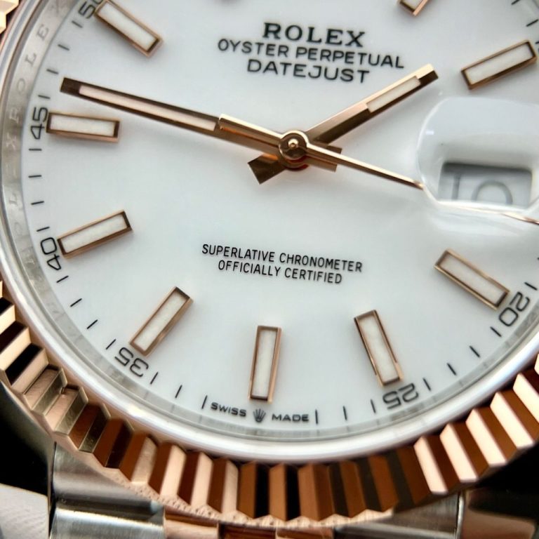 Rolex DateJust 126331 Demi Rose Gold White Dial Clean Factory 41mm