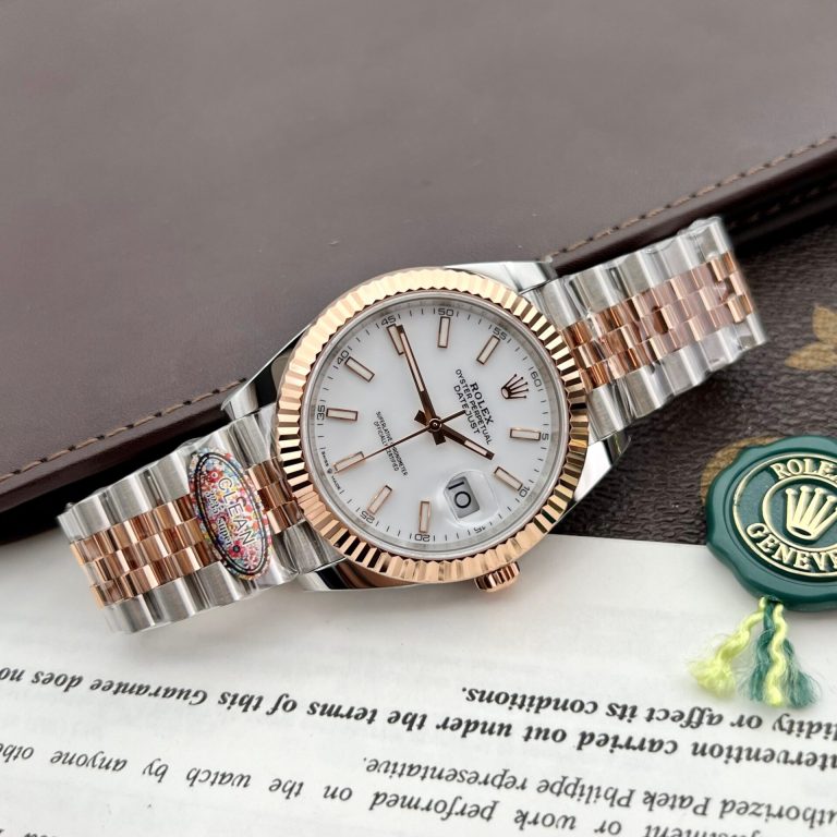Rolex DateJust 126331 Demi Rose Gold White Dial Clean Factory 41mm