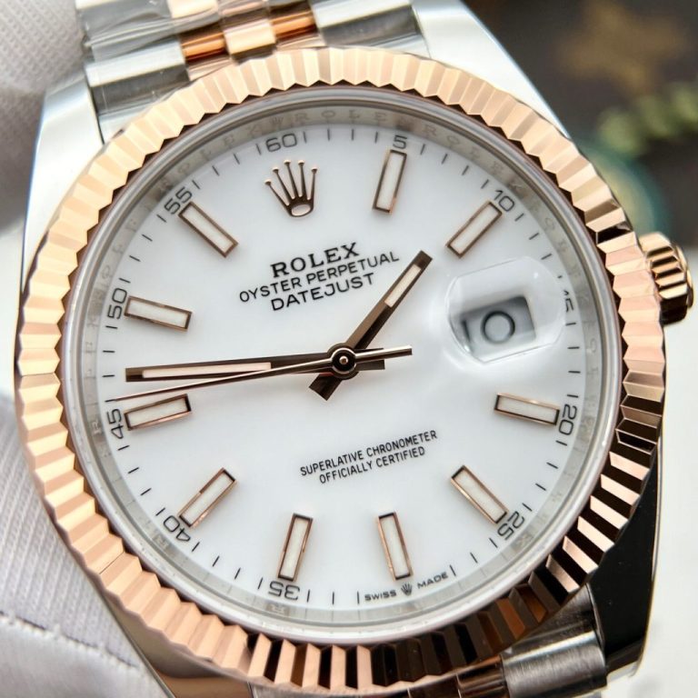 Rolex DateJust 126331 Demi Rose Gold White Dial Clean Factory 41mm
