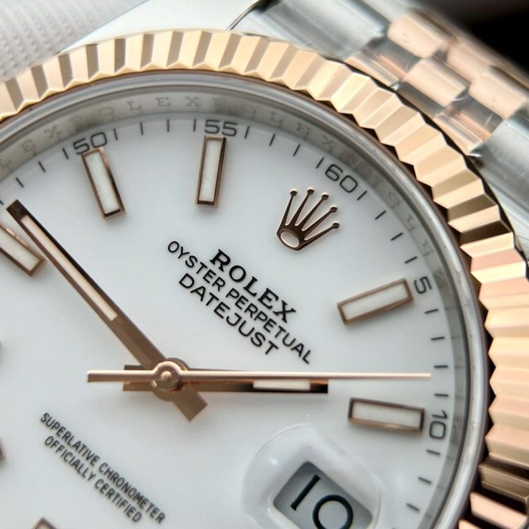 Rolex DateJust 126331 Demi Rose Gold White Dial Clean Factory 41mm