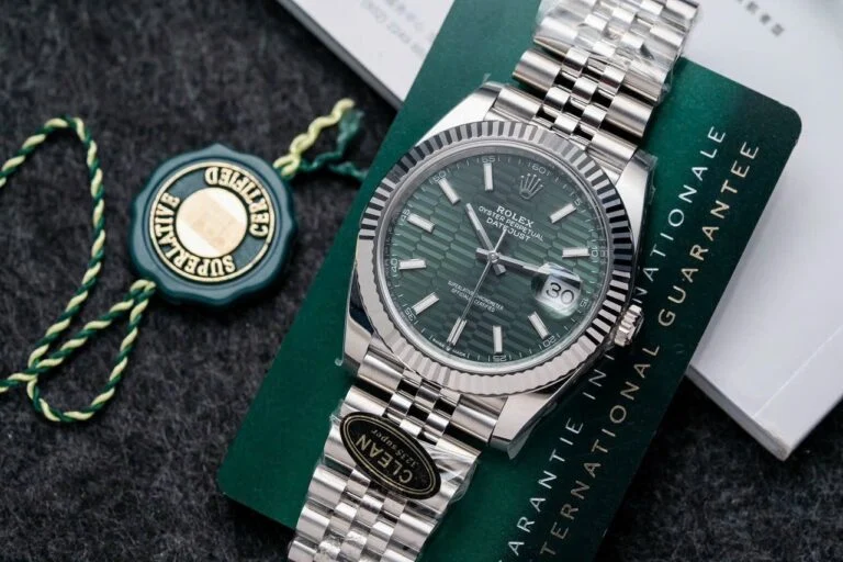 DateJust 41 126334 QF 1:1 Best Edition 904L Steel Green Texuted Stick Dial on Jubilee Bracelet QF3235 (149g)