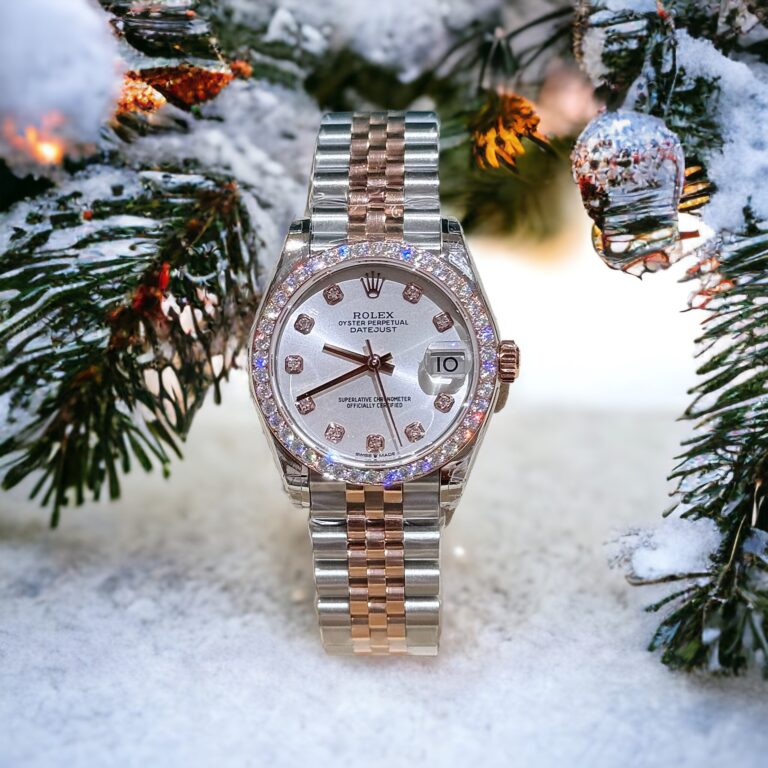 Rolex DateJust Moissanite Diamond White Dial Demi 31mm