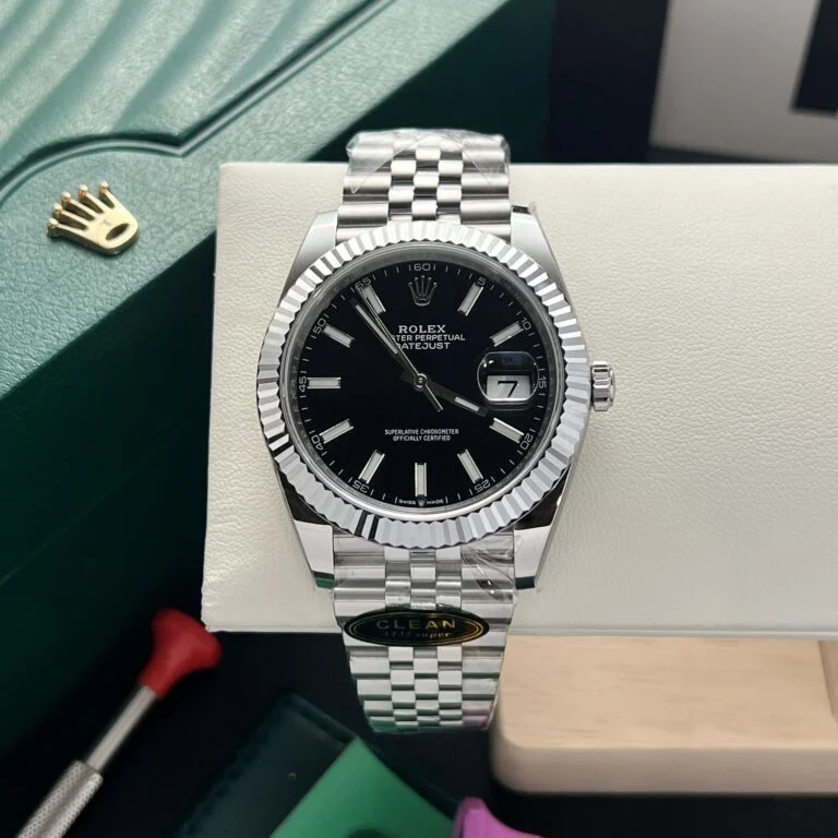 DateJust 41 126334 QF 1:1 Best Edition 904L Steel Black Stick Dial on Jubilee Bracelet QF3235 (149g)