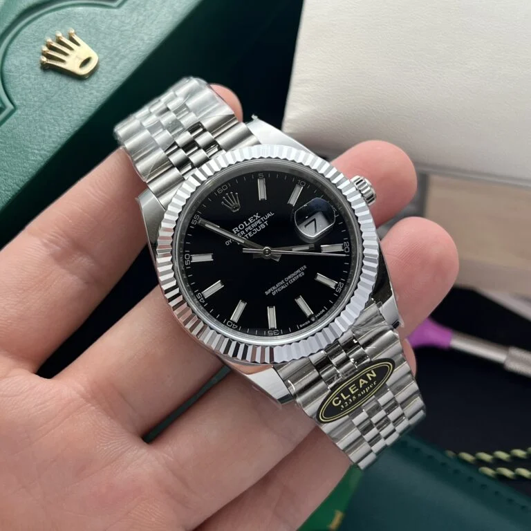 DateJust 41 126334 QF 1:1 Best Edition 904L Steel Black Stick Dial on Jubilee Bracelet QF3235 (149g)