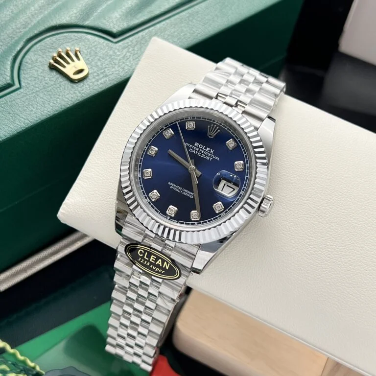 DateJust 41 126334 QF 1:1 Best Edition 904L Steel Blue Diamonds Dial on Jubilee Bracelet QF3235 (149g)