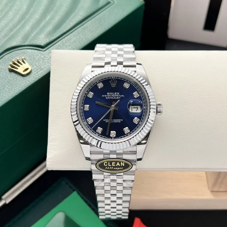 DateJust 41 126334 QF 1:1 Best Edition 904L Steel Blue Diamonds Dial on Jubilee Bracelet QF3235 (149g)