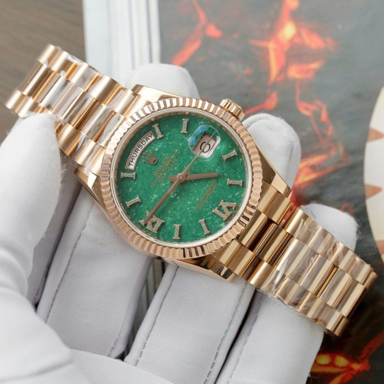 Rolex Day-Date 128235 Dial Aventurine Custom Gold Wrapped 36mm