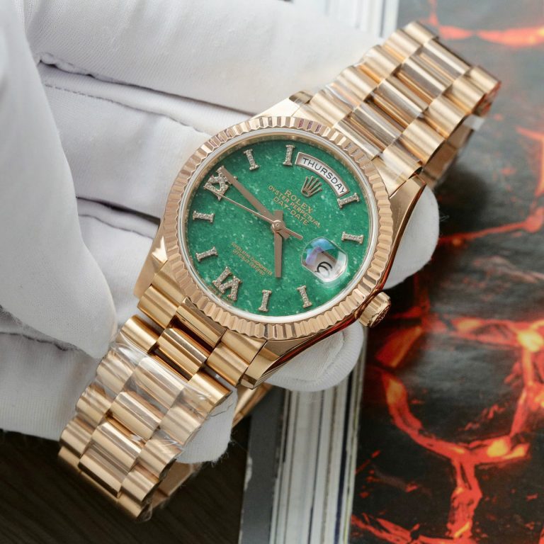 Rolex Day-Date 128235 Dial Aventurine Custom Gold Wrapped 36mm