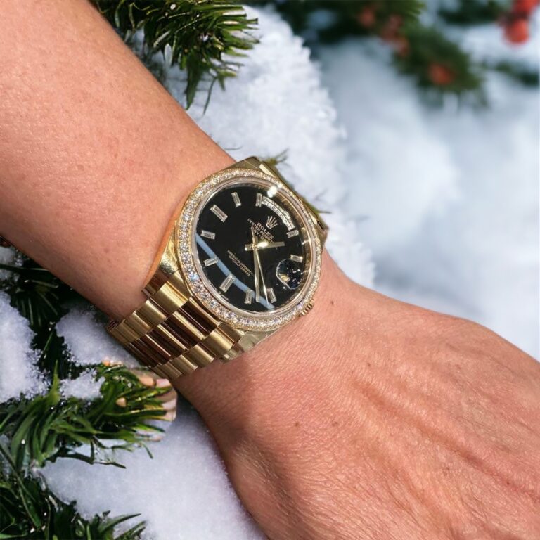 Rolex Day-Date 228238 18K Gold Wrapped Moissanite Bezel GM 40mm