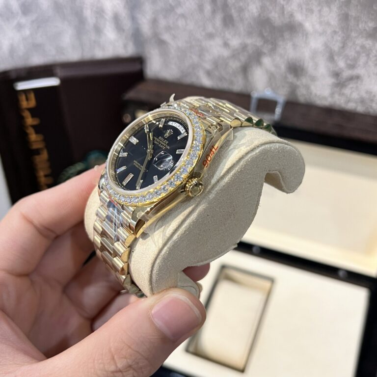 Rolex Day-Date 228238 Black Dial Refined Moissanite Diamond 40mm
