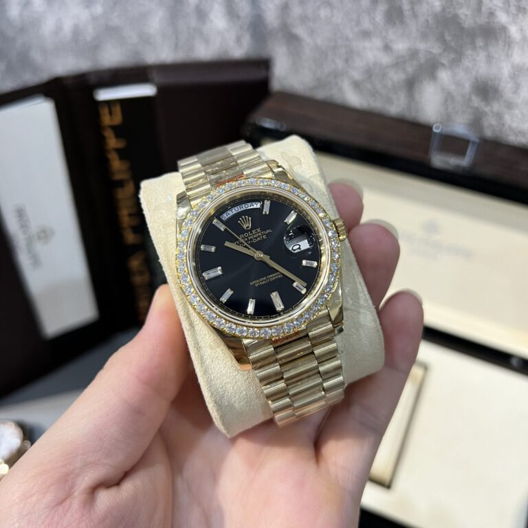 Rolex Day-Date 228238 Black Dial Refined Moissanite Diamond 40mm