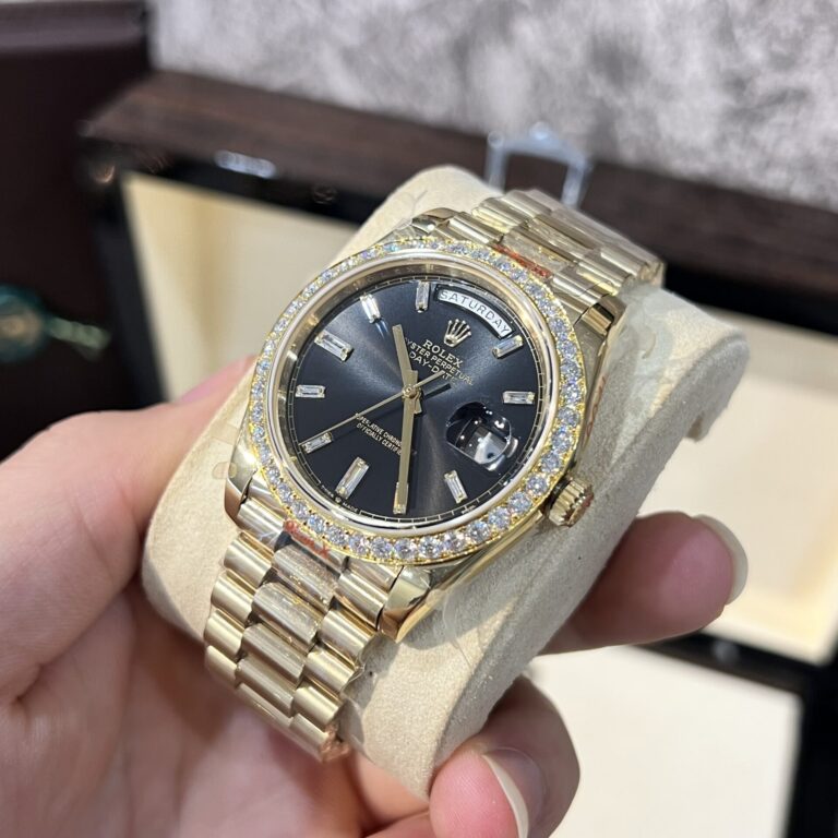 Rolex Day-Date 228238 Black Dial Refined Moissanite Diamond 40mm