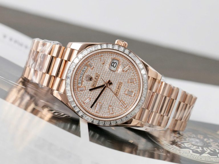 Rolex Day-Date Gold Wrapped + Moissanite Baguette Diamonds GMF 40mm