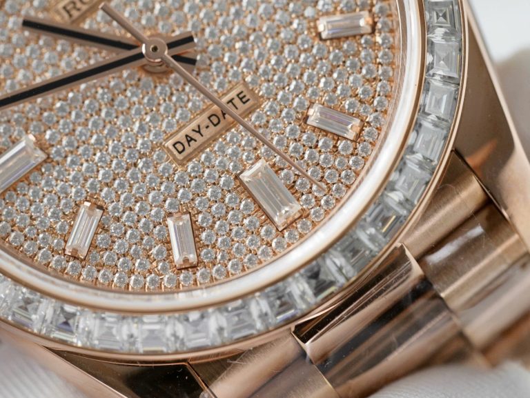 Rolex Day-Date Gold Wrapped + Moissanite Baguette Diamonds GMF 40mm