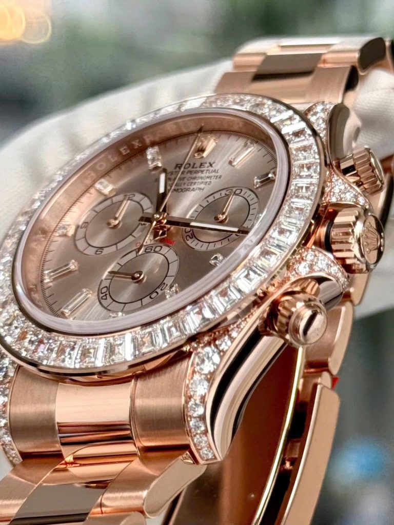 Rolex Daytona 126595TBR Replica Watch Custom Gold Wrapped And Moissanite Diamonds 40mm