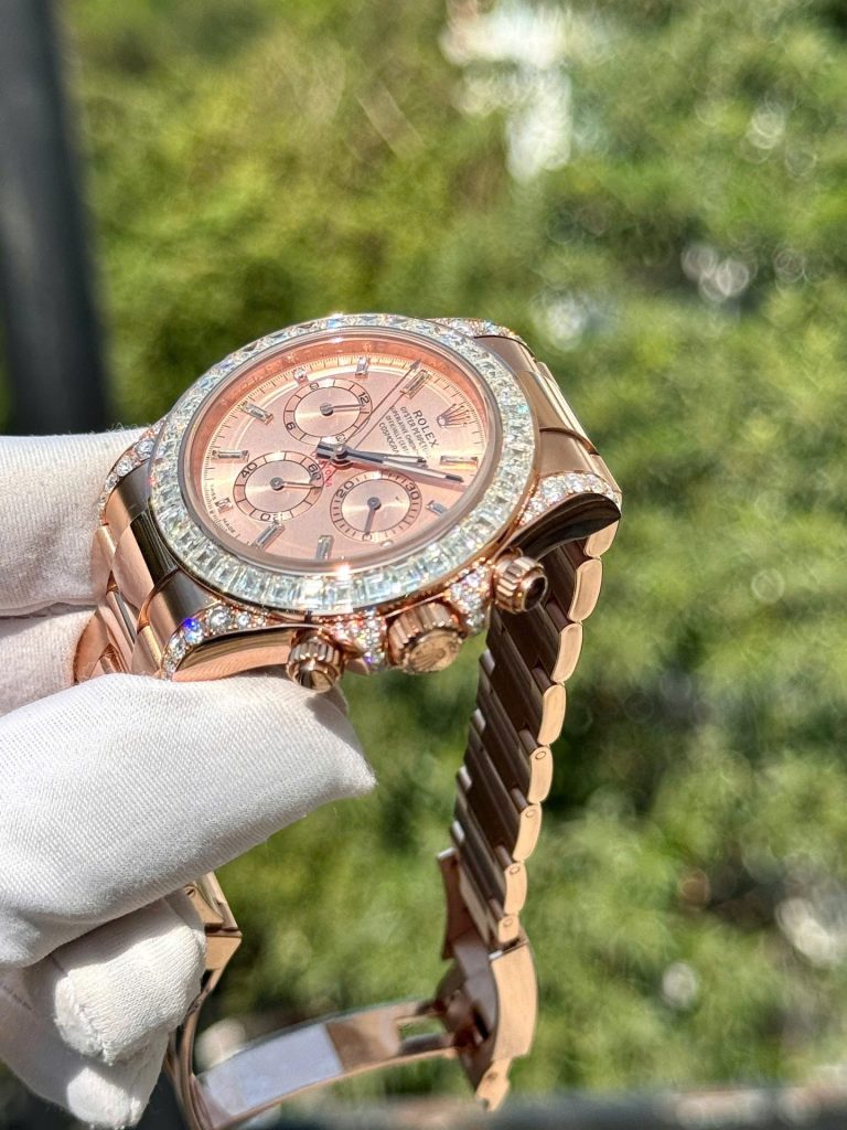 Rolex Daytona 126595TBR Replica Watch Custom Gold Wrapped And Moissanite Diamonds 40mm
