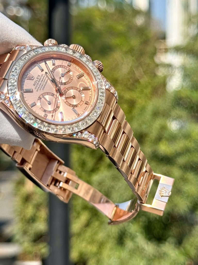 Rolex Daytona 126595TBR Replica Watch Custom Gold Wrapped And Moissanite Diamonds 40mm