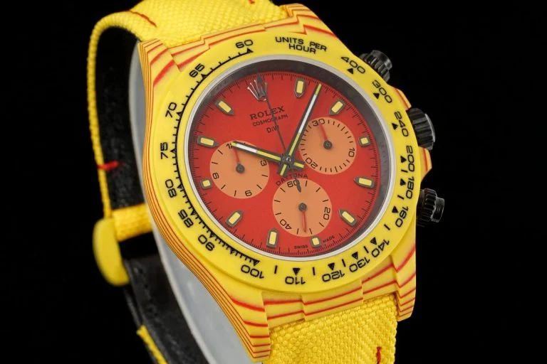 Rolex Daytona DIW Carbon Fiber Volcano Yellow Luxury Super Clone