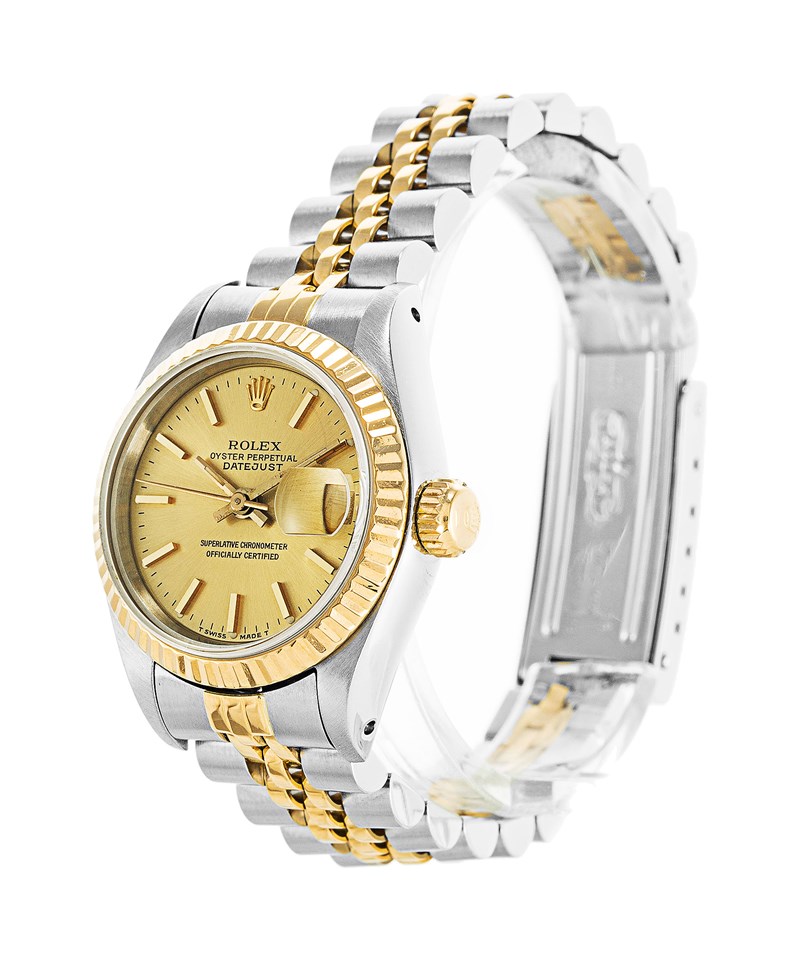 -Rolex-Datejust-69173 Ladies Automatic Watch - 26mm Gold Plated Case & Bracelet