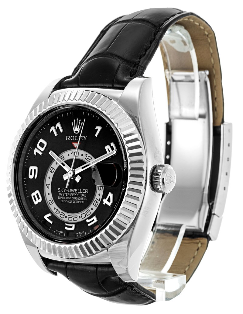 Rolex Sky-Dweller 326139 Automatic Replica Watch, 42mm Steel Case, Black Dial, Mens Size