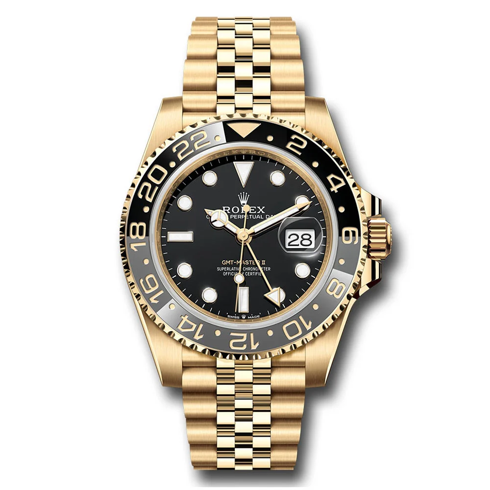 Rolex GMT-Master II  Oyster 40 mm yellow gold  Reference 126718GRNR Super Clone