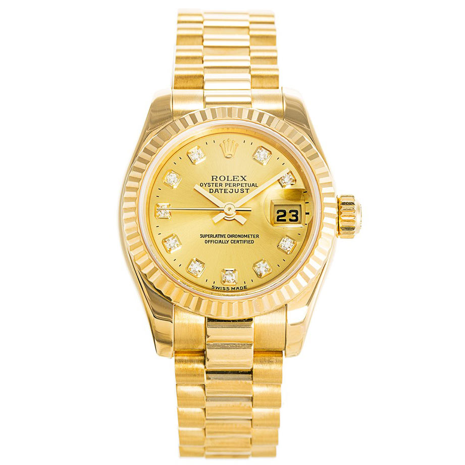 Rolex Datejust 179178 Gold Plated Ladies Watch Automatic Movement 26MM Steel Case
