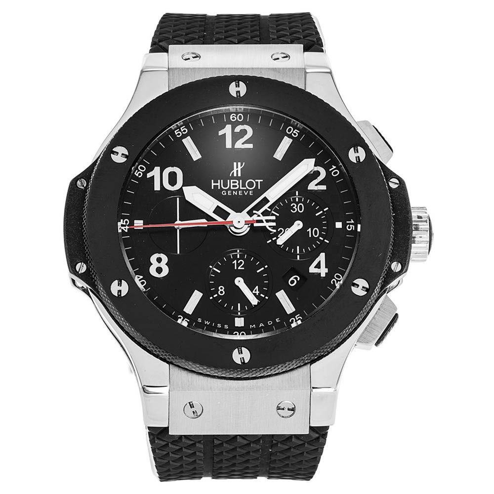 Hublot Big Bang 301.SB.131.RX Quartz Watch, 316L Stainless Steel Case, Black Dial, Rubber Band