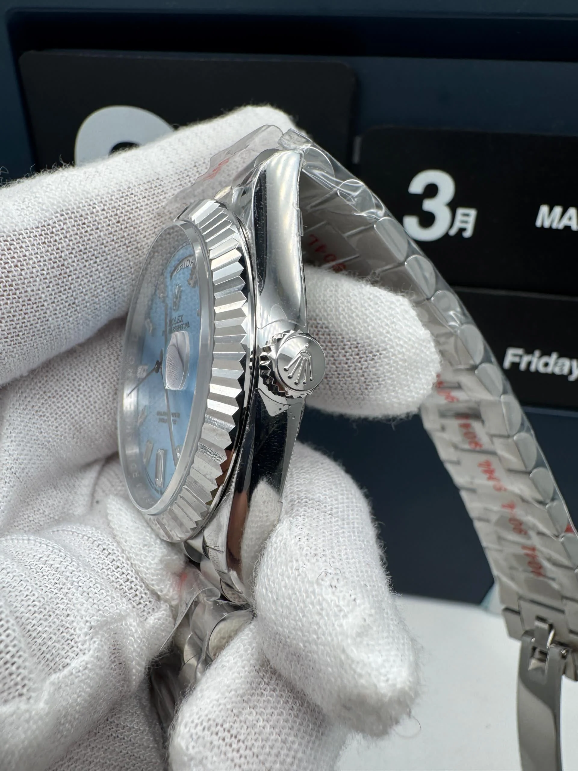 Rolex Day-Date 128236 Dial Ice Blue Weight 175gram QF Factory 40mm Super Clone