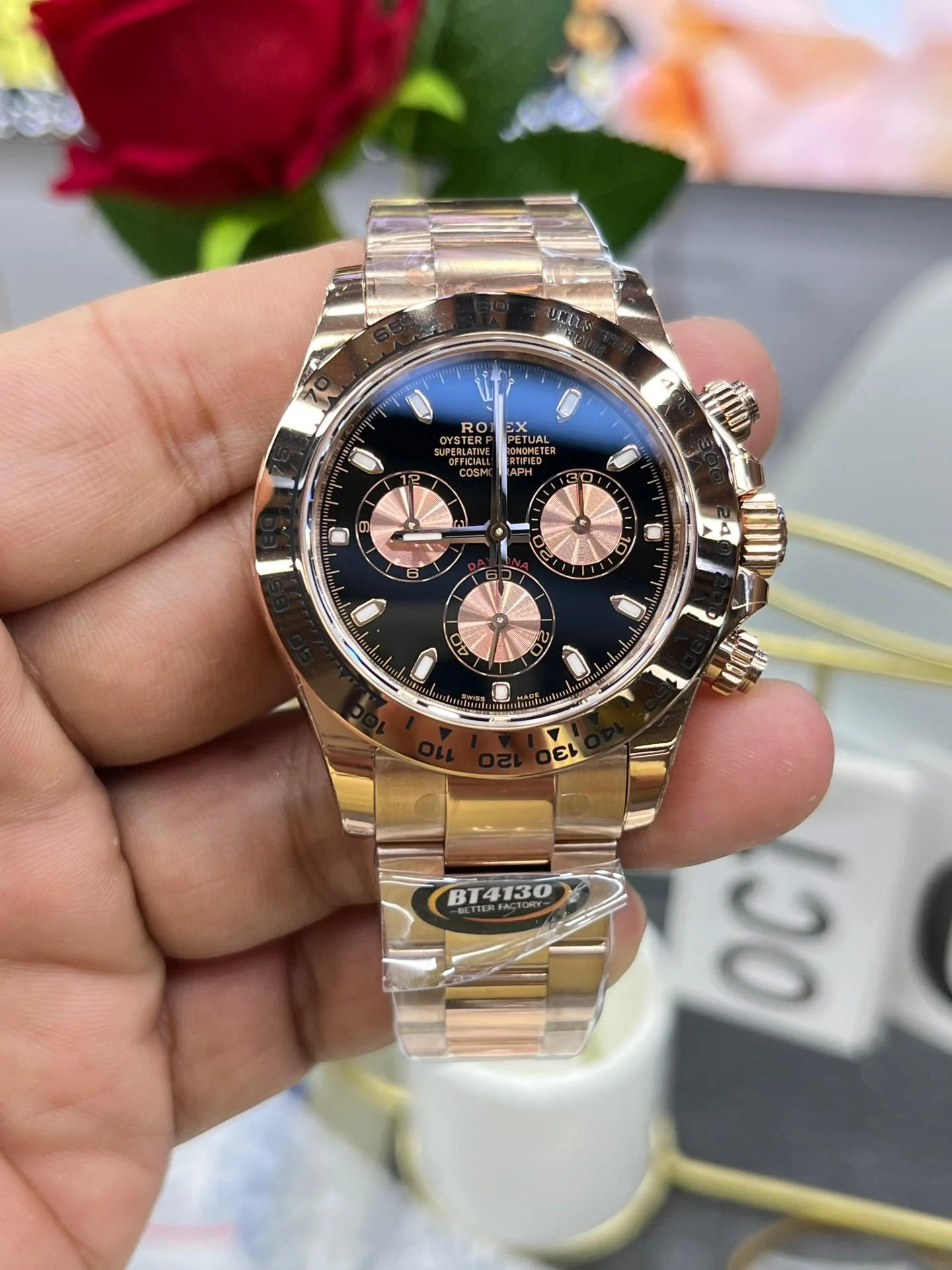 Rolex 126505 Cosmograph Daytona 18K Rose Gold with Black Dial