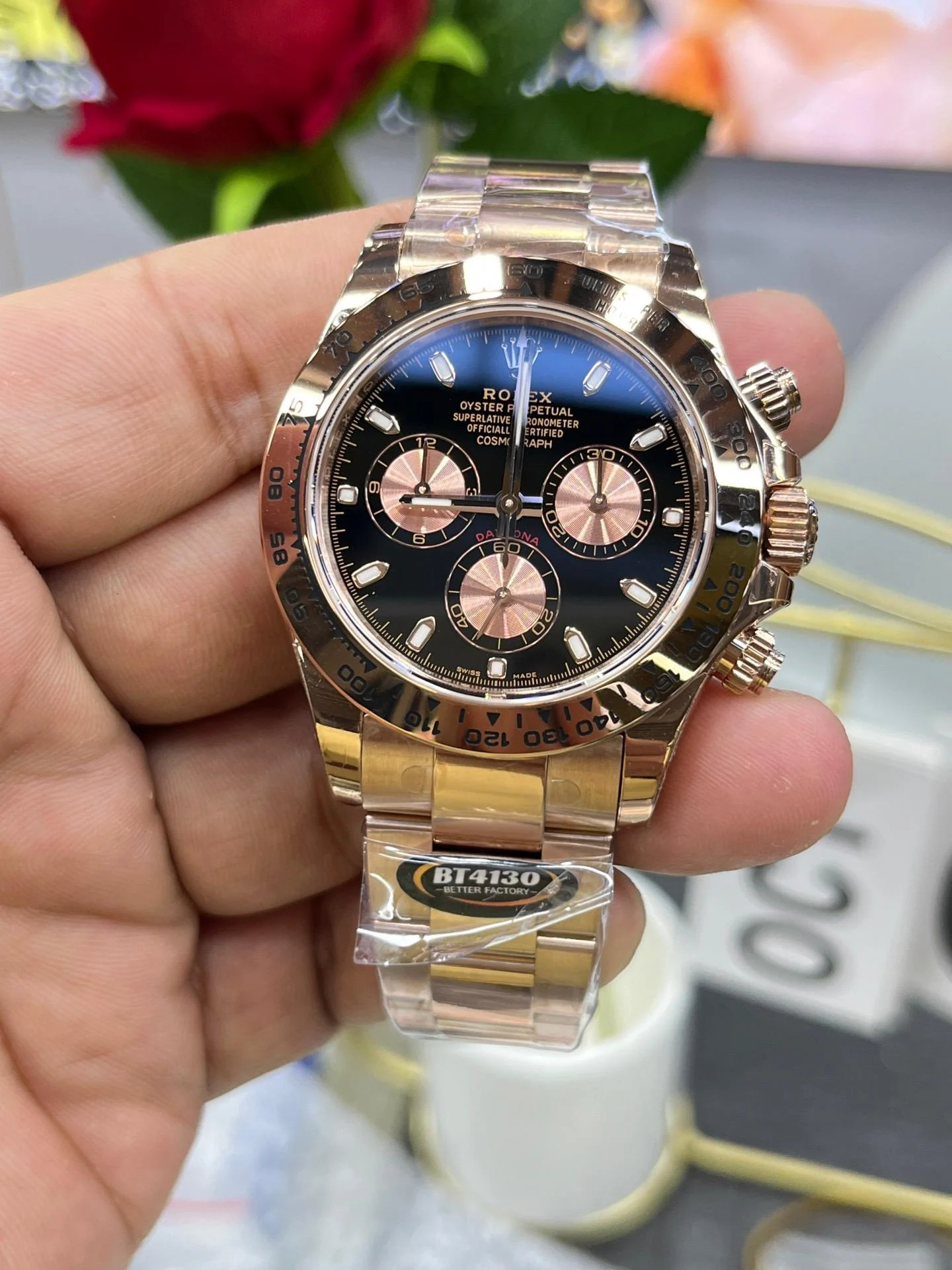 Rolex 126505 Cosmograph Daytona 18K Rose Gold with Black Dial
