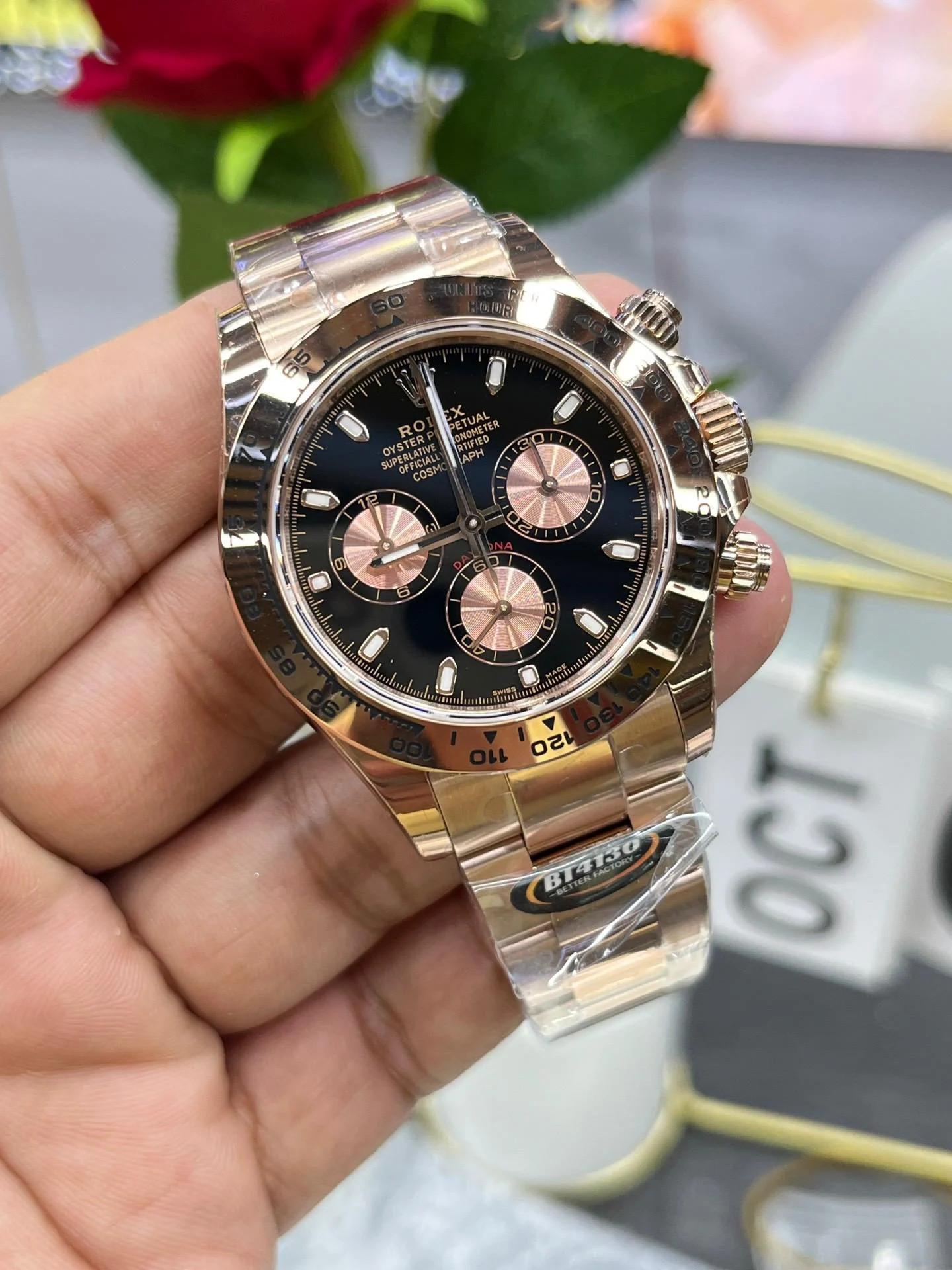 Rolex 126505 Cosmograph Daytona 18K Rose Gold with Black Dial