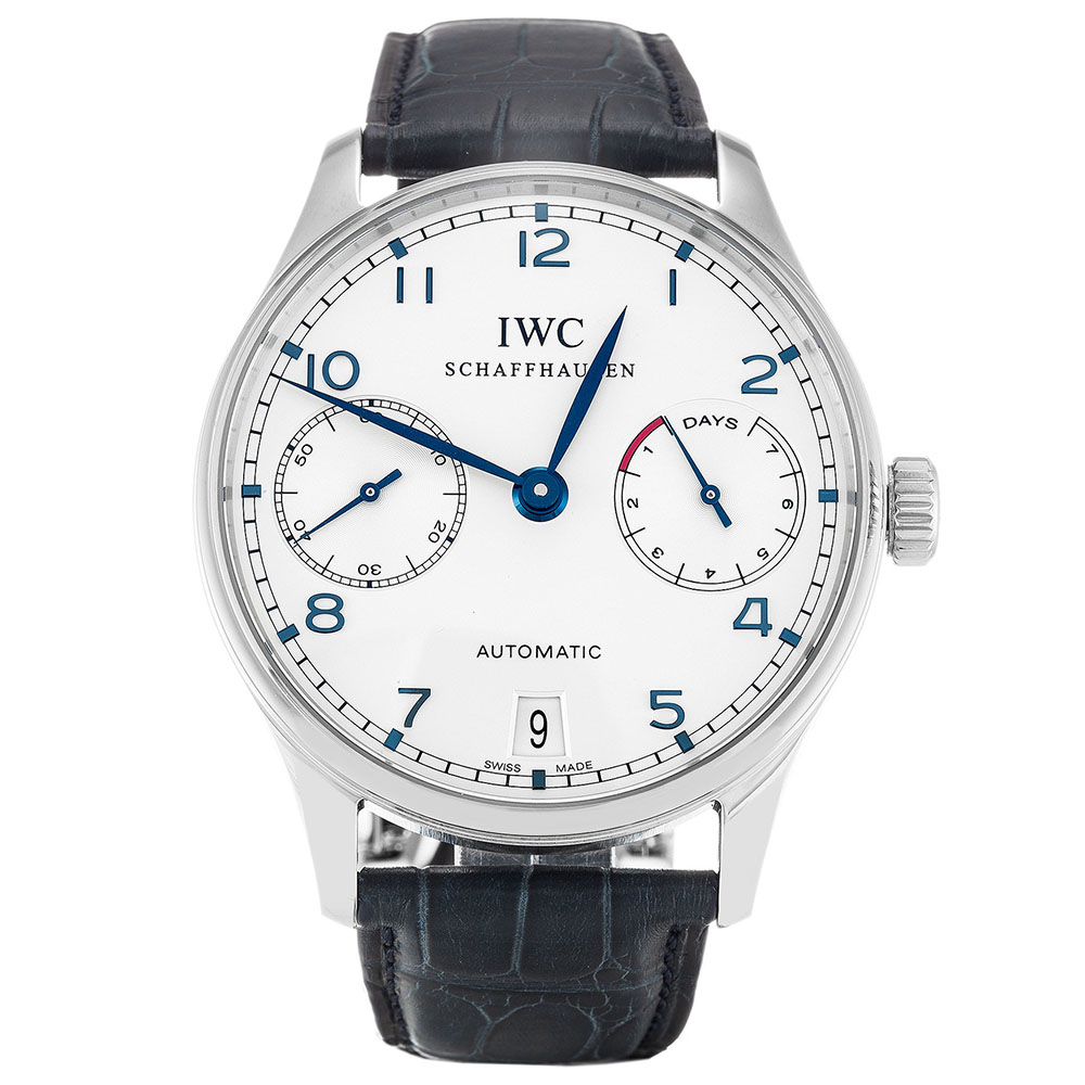 IWC IW500107ST.OO.1240ST.01 - Portuguese Automatic Watch - Men's - Steel Case - Blue Leather Strap