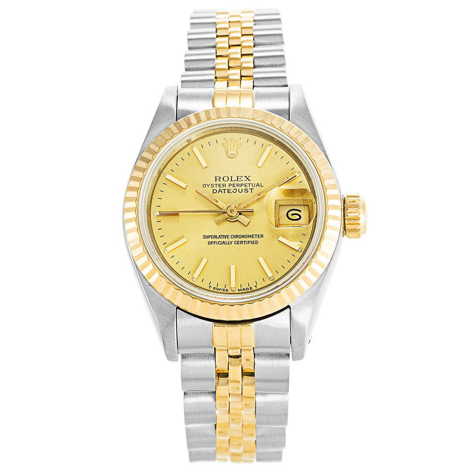 -Rolex-Datejust-69173 Ladies Automatic Watch - 26mm Gold Plated Case & Bracelet