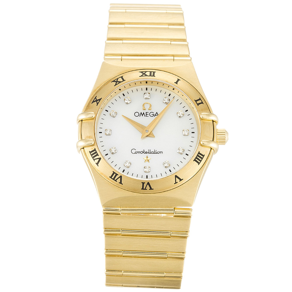 Omega Constellation Ladies 1172.75.00 Replica Watch, Quartz Movement, Mother of Pearl White Diamond