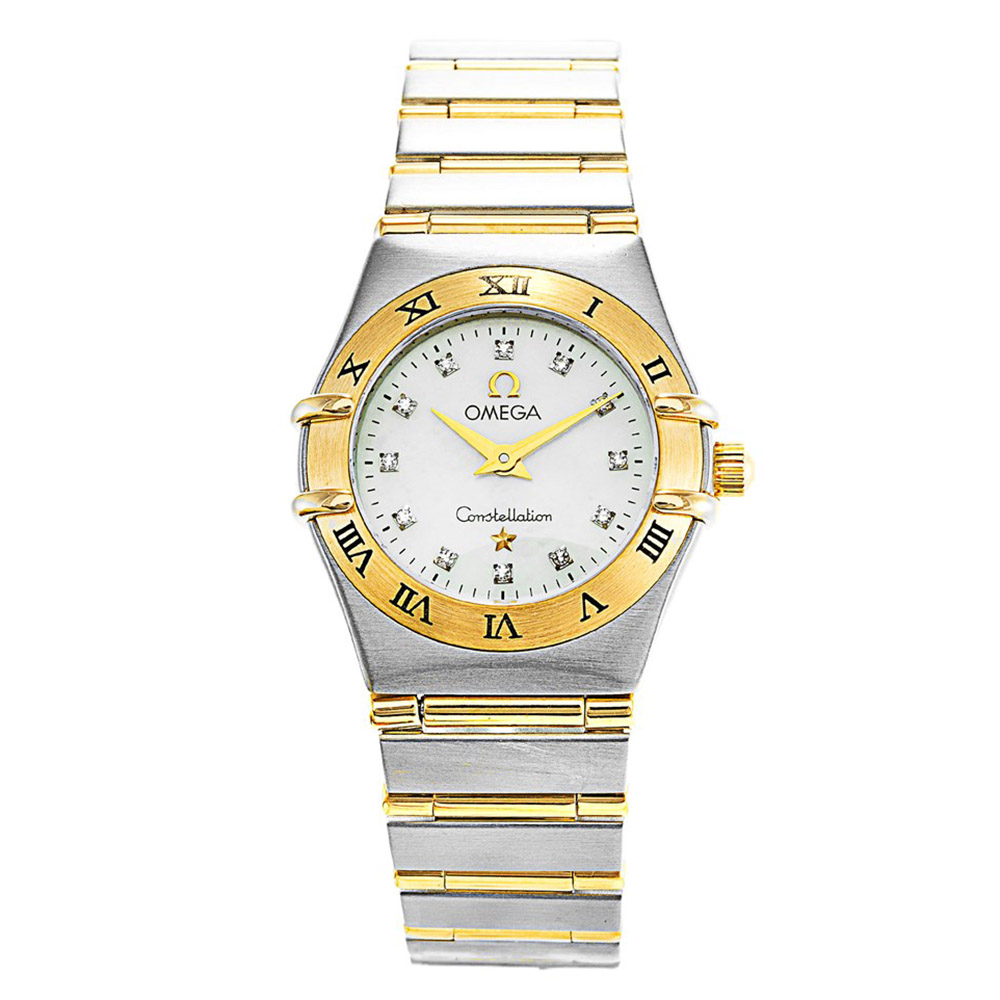 Omega Constellation 1262.75.00 - Ladies Watch - Quartz - 22.5MM Stainless Steel - White Mother of