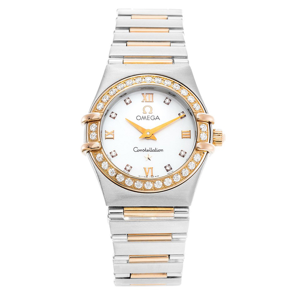 Omega Constellation 1360.76.00 Ladies Watch, Mother of Pearl White, Diamond, Quartz Movement, 22.5
