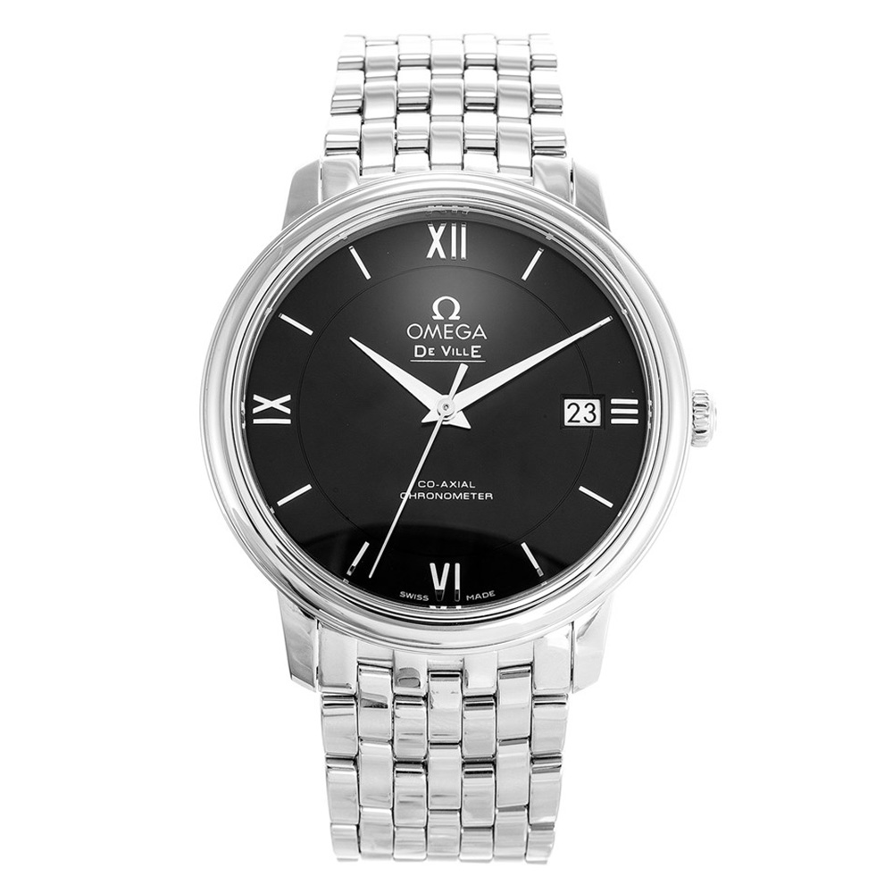 Omega De Ville Prestige Automatic 36.8mm 316 Steel Case Black Dial Replica Watch 424.10.37.20.01.001