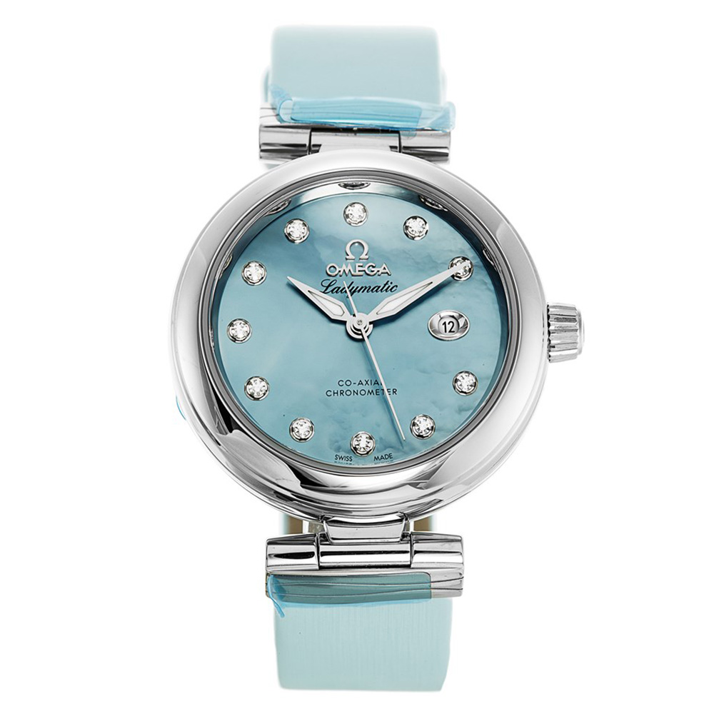 Omega De Ville Ladymatic 425.32.34.20.57.003 - Automatic - 34mm Steel Case - Leatherbracelet Watch
