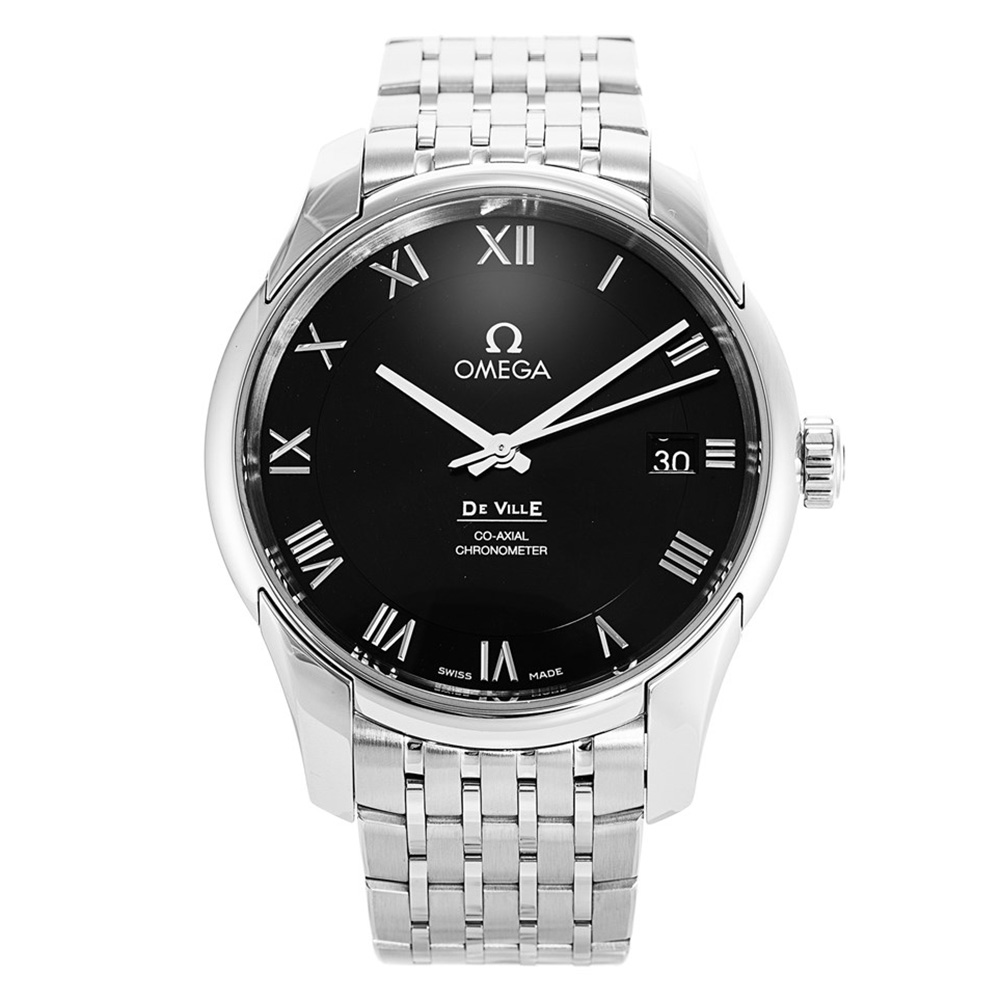 Omega De Ville Co-Axial 431.10.41.21.01.001 Automatic Watch, 41 MM Steel Case, Black Dial, Replica