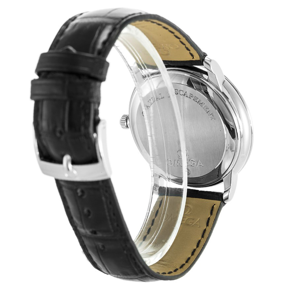 Omega De Ville Prestige 4875.50.01 Automatic Men's Watch, 36mm Steel Case, Black Dial, Leather