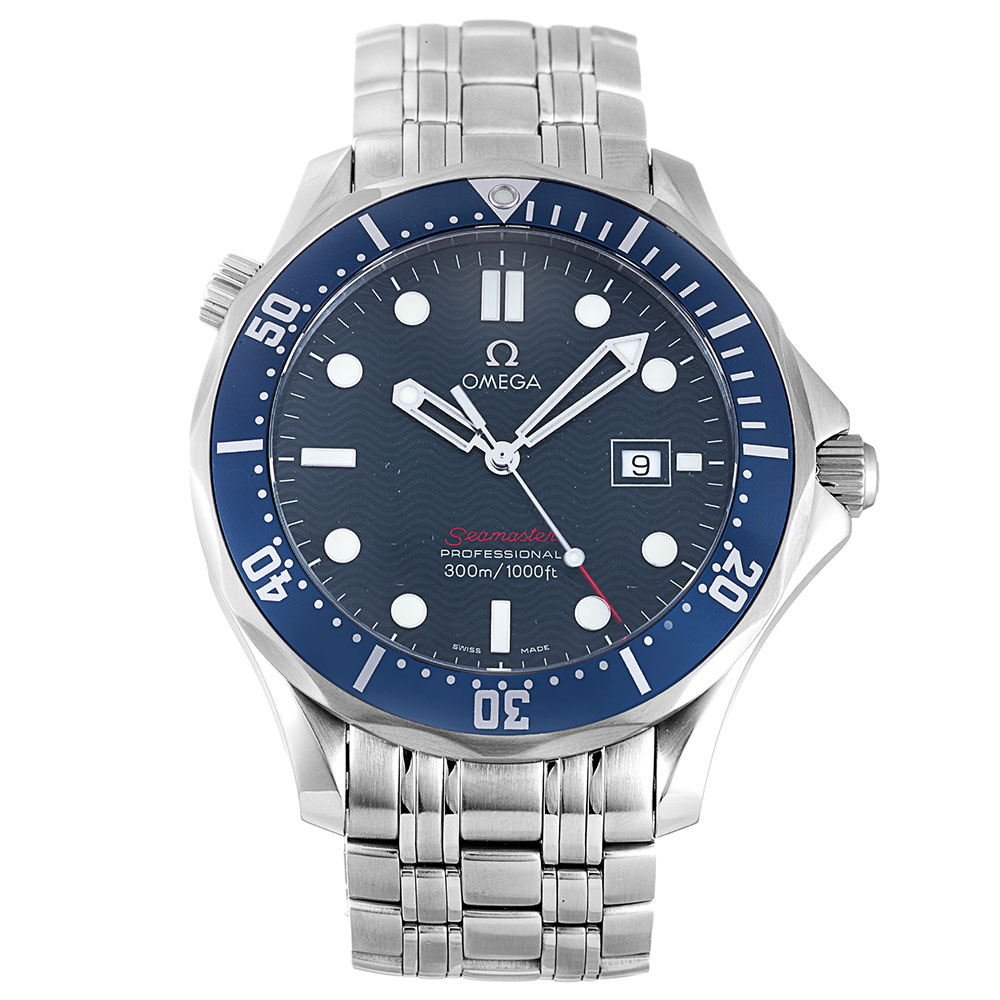 Omega Seamaster 300m Automatic Mens Watch 2221.80.00 Blue Dial Steel Case