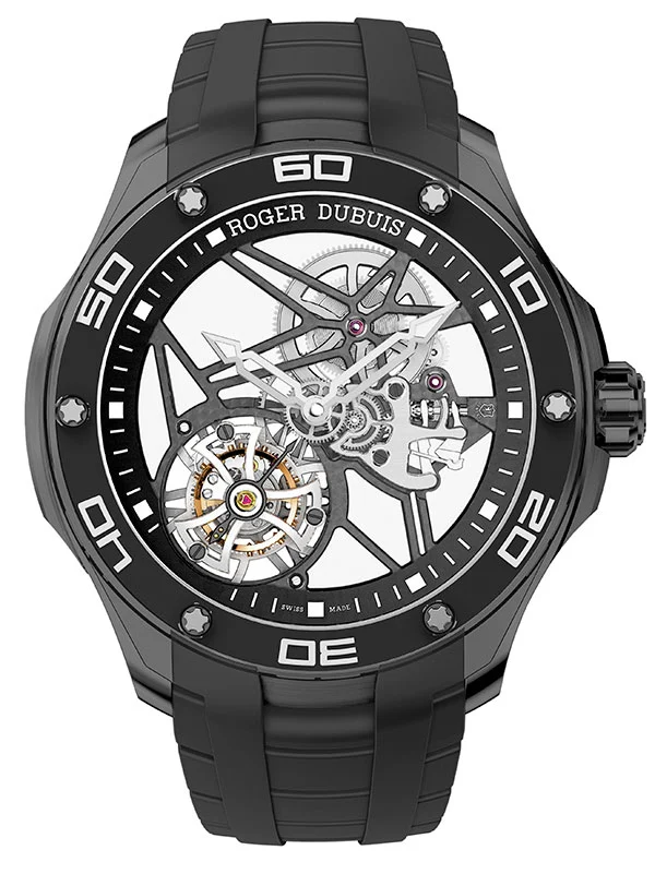 ROGER DUBUIS Pulsion DLC Titanium Flying Tourbillon Skeleton Watch