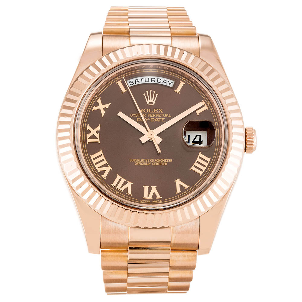 Rolex Day-Date II 218235 Automatic Steel Chocolate Roman Numeral Replica Watch
